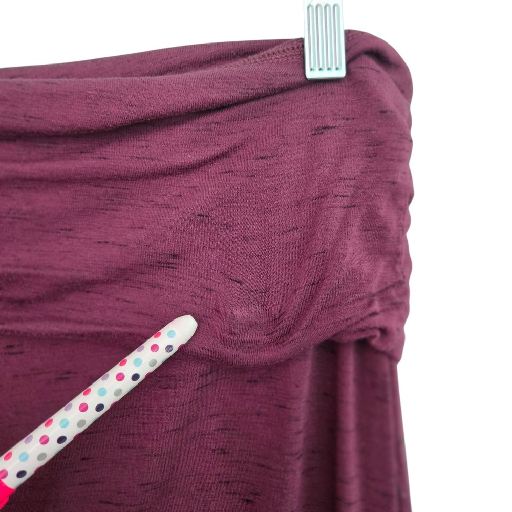 Max Studio Burgundy Slub Knit High-Low Skirt Boho Earthy Flowy Casual Womens M - Picture 8 of 8
